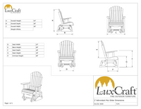 luxcraft 2' adirondack poly glider dimensions page