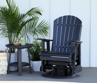 Polywood Adirondack outdoor Swivel Glider Chair in Black Color