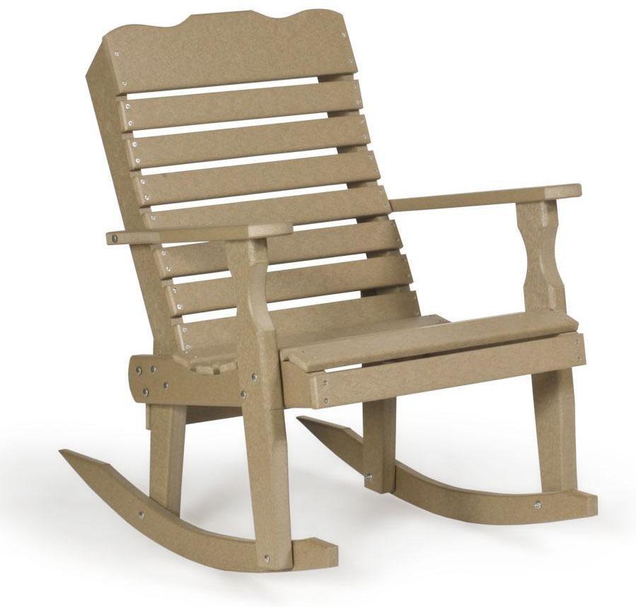 Leisure Lawns Amish Made Recycled Plastic Curve-Back Rocking Chair  Model # 301 - LEAD TIME TO SHIP 4 WEEKS