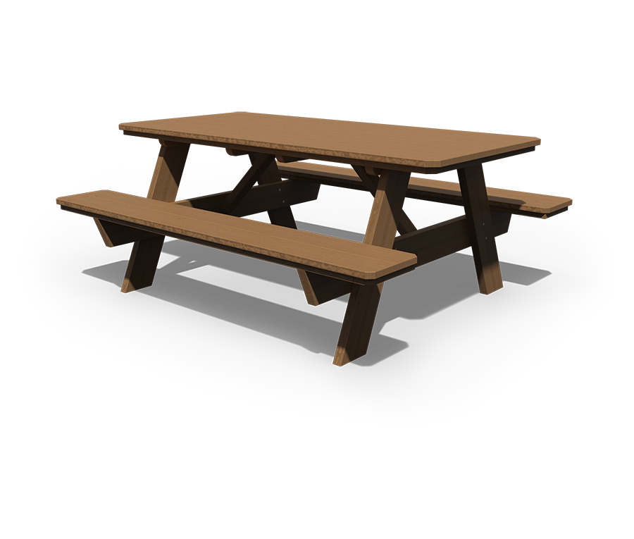 Patiova Pressure Treated Pine 3' x 6' Picnic Table with Benches Attached - LEAD TIME TO SHIP 3 WEEKS