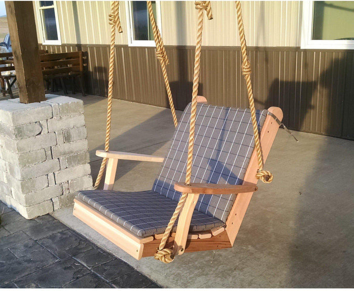 A & L FURNITURE CO. Western Red Cedar 2' Traditional English Chair Swing  - Ships FREE in 5-7 Business days - Rocking Furniture