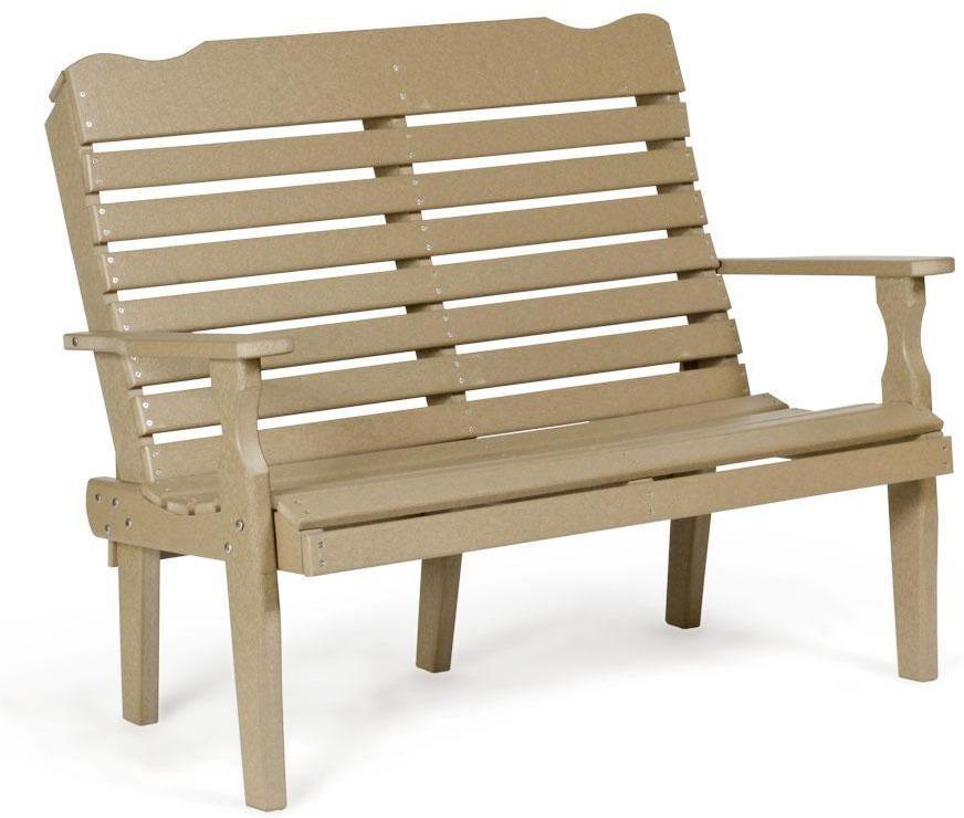 Leisure Lawns Amish Made Recycled Plastic 4' Curve-Back Bench Model #426 - LEAD TIME TO SHIP 4 WEEKS