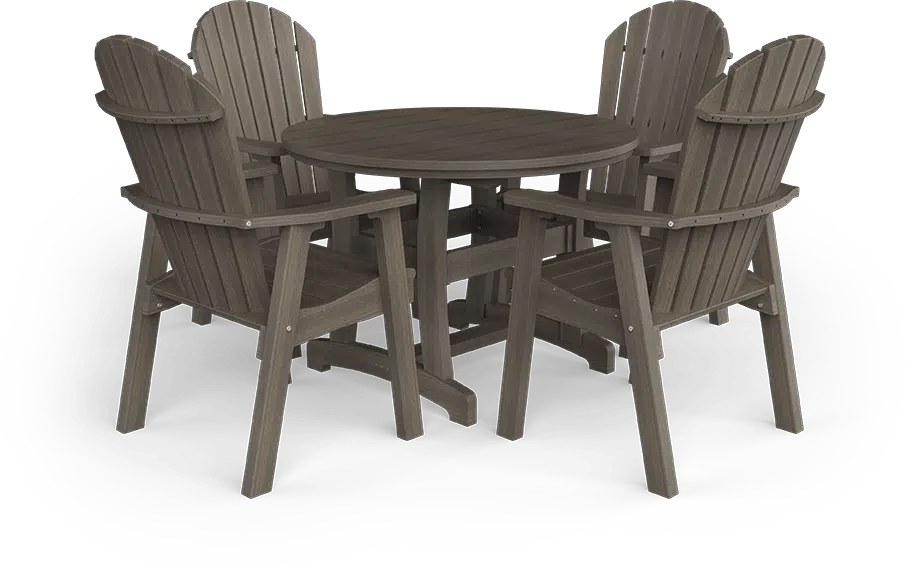 Patiova Recycled Plastic 42” Adirondack Round 5 Piece Dining Set - LEAD TIME TO SHIP 3 WEEKS
