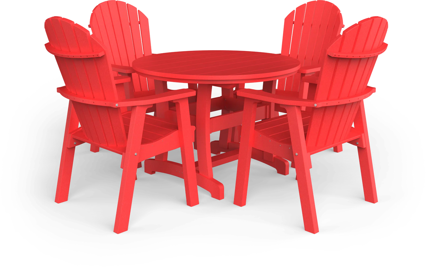 Patiova Recycled Plastic 42” Adirondack Round 5 Piece Dining Set - LEAD TIME TO SHIP 3 WEEKS