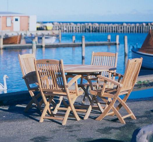 Royal Teak Collection Large Outdoor Sailor 47" Folding Patio Table - SHIPS WITHIN 1 TO 2 BUSINESS DAYS