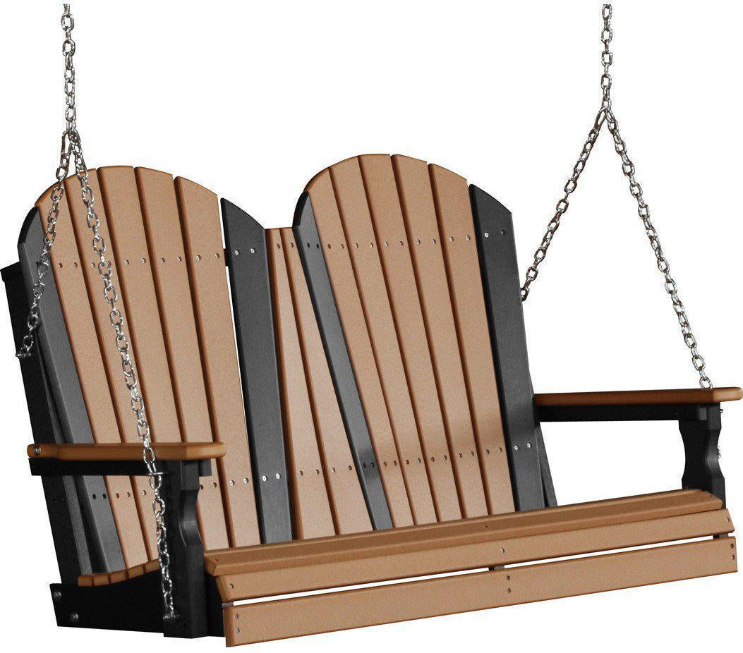 LuxCraft Adirondack 4ft. Recycled Plastic Porch Swing - Rocking Furniture