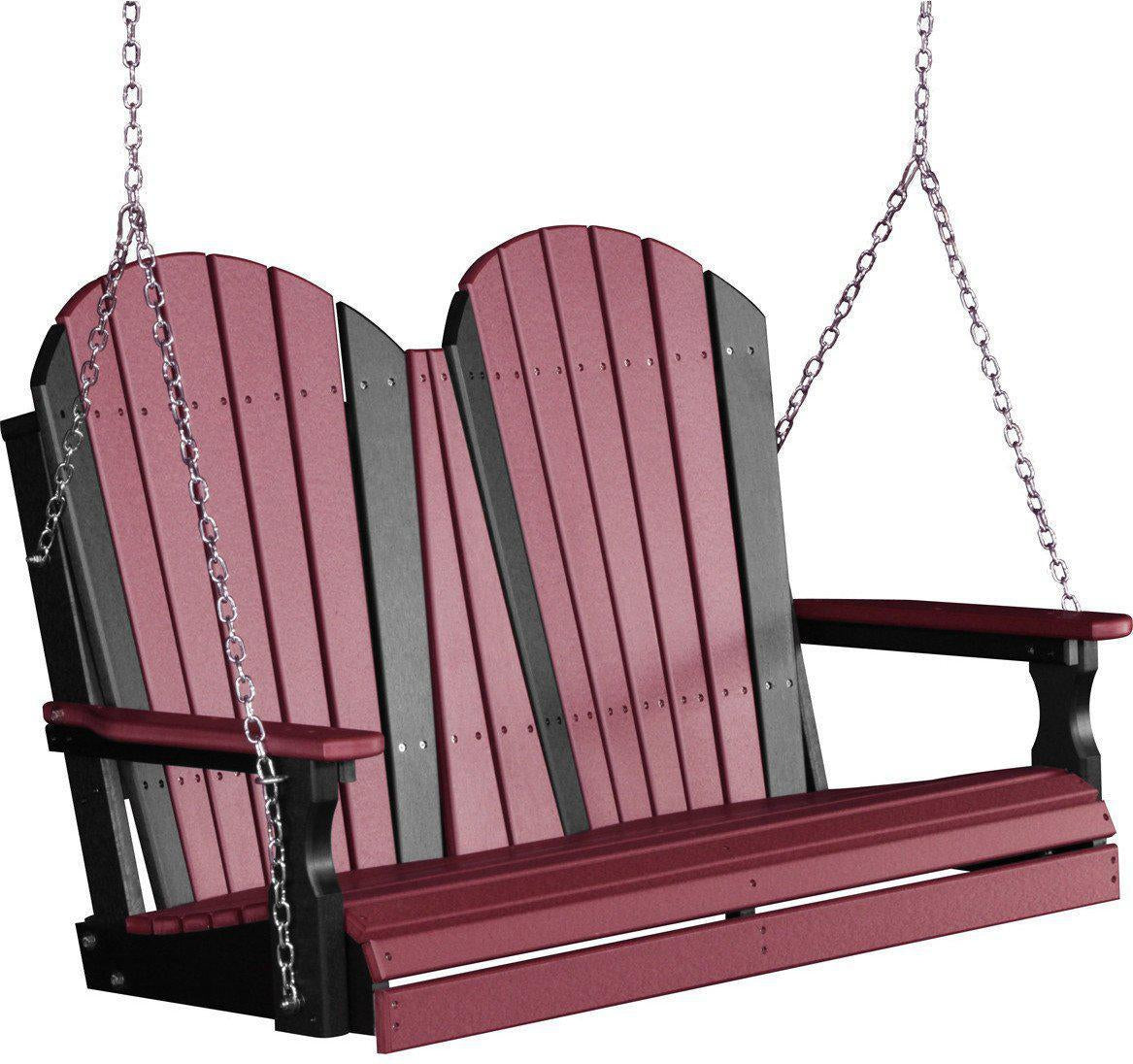 LuxCraft Adirondack 4ft. Recycled Plastic Porch Swing - Rocking Furniture