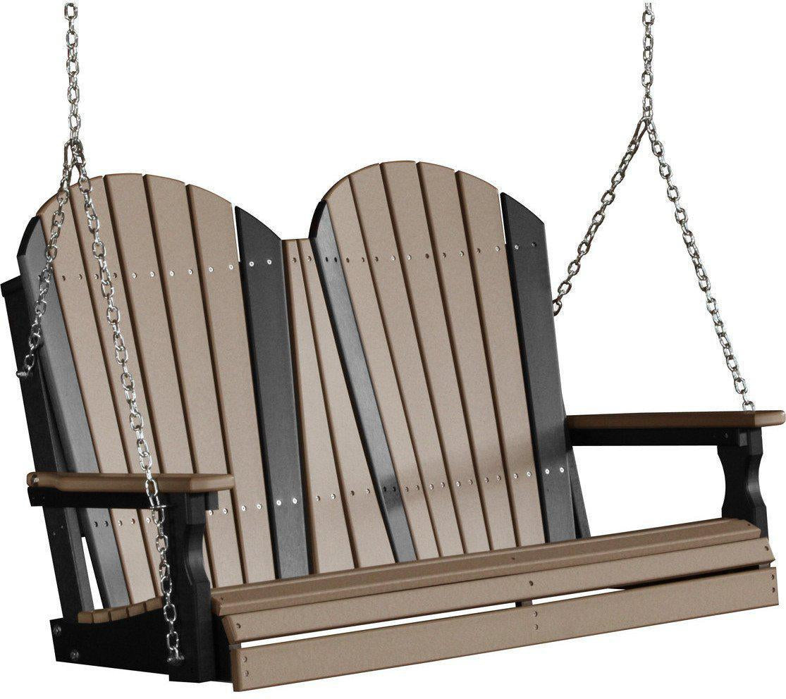 LuxCraft Adirondack 4ft. Recycled Plastic Porch Swing - Rocking Furniture