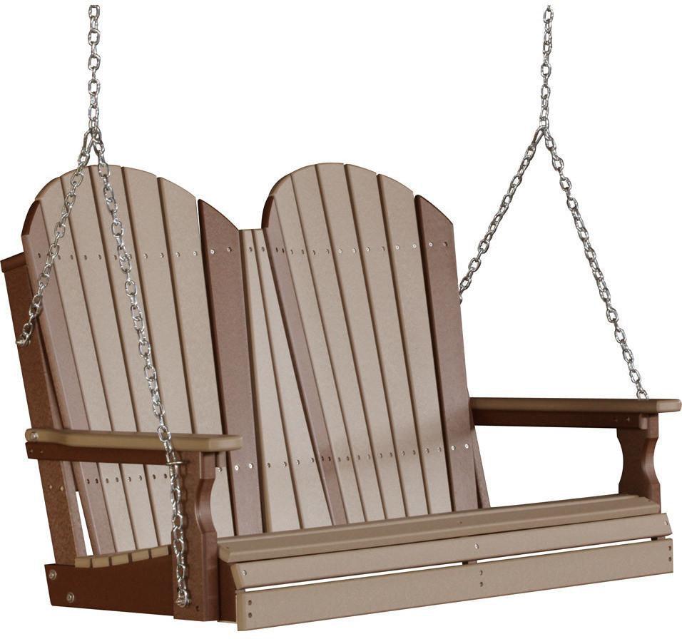 LuxCraft Adirondack 4ft. Recycled Plastic Porch Swing - Rocking Furniture