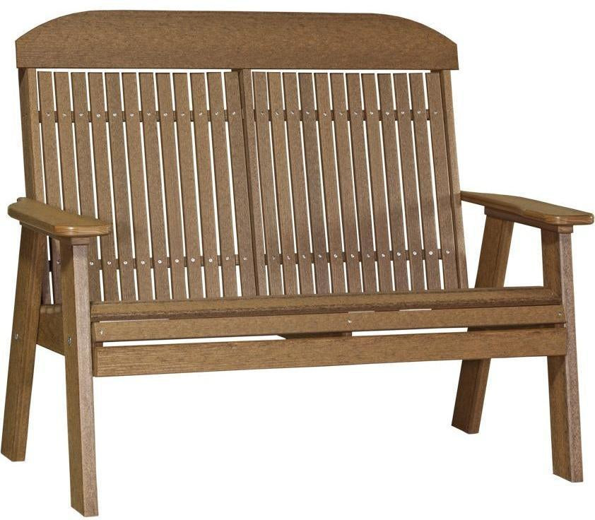 LuxCraft Classic Highback Recycled Plastic 4ft Bench  - LEAD TIME TO SHIP 7 BUSINESS DAYS OR LESS