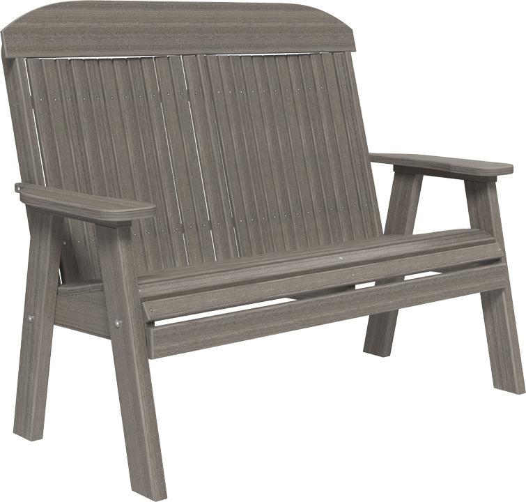 LuxCraft Classic Highback Recycled Plastic 4ft Bench  - LEAD TIME TO SHIP 7 BUSINESS DAYS OR LESS