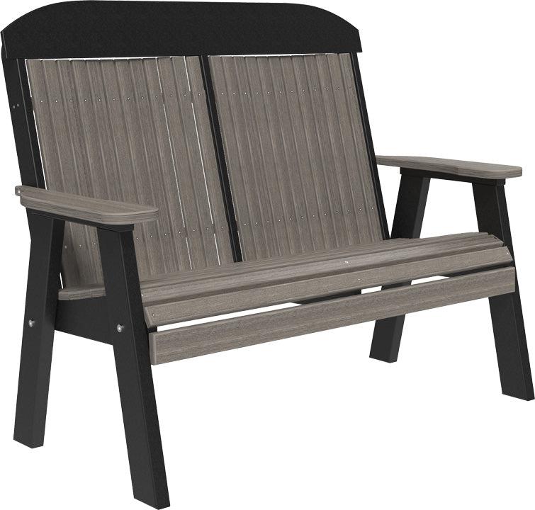 LuxCraft Classic Highback Recycled Plastic 4ft Bench  - LEAD TIME TO SHIP 7 BUSINESS DAYS OR LESS