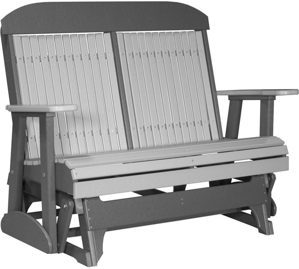 LuxCraft Classic Highback 4ft. Recycled Plastic Patio Glider - Rocking Furniture