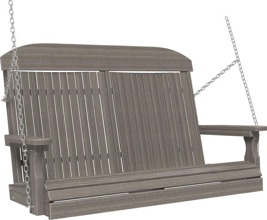LuxCraft Classic Highback 4ft. Recycled Plastic Porch Swing  - LEAD TIME TO SHIP 7 BUSINESS DAYS OR LESS