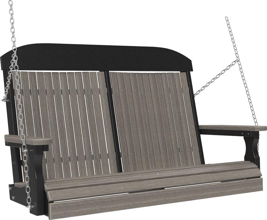 LuxCraft Classic Highback 4ft. Recycled Plastic Porch Swing  - LEAD TIME TO SHIP 7 BUSINESS DAYS OR LESS