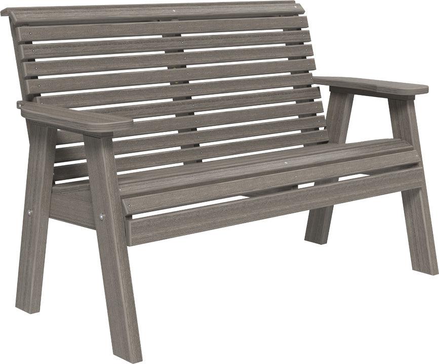 LuxCraft Rollback Recycled Plastic 4ft Plain Bench - LEAD TIME TO SHIP 7 BUSINESS DAYS OR LESS