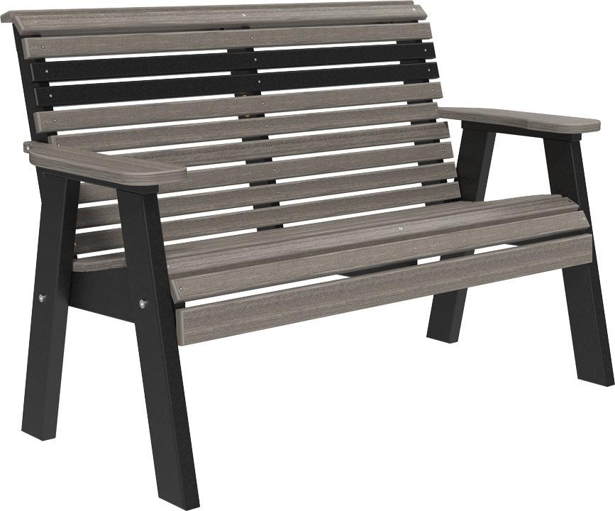 LuxCraft Rollback Recycled Plastic 4ft Plain Bench - LEAD TIME TO SHIP 10 to 12 BUSINESS DAYS