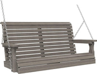 luxcraft rollback 4ft. recycled plastic porch swing coastal gray