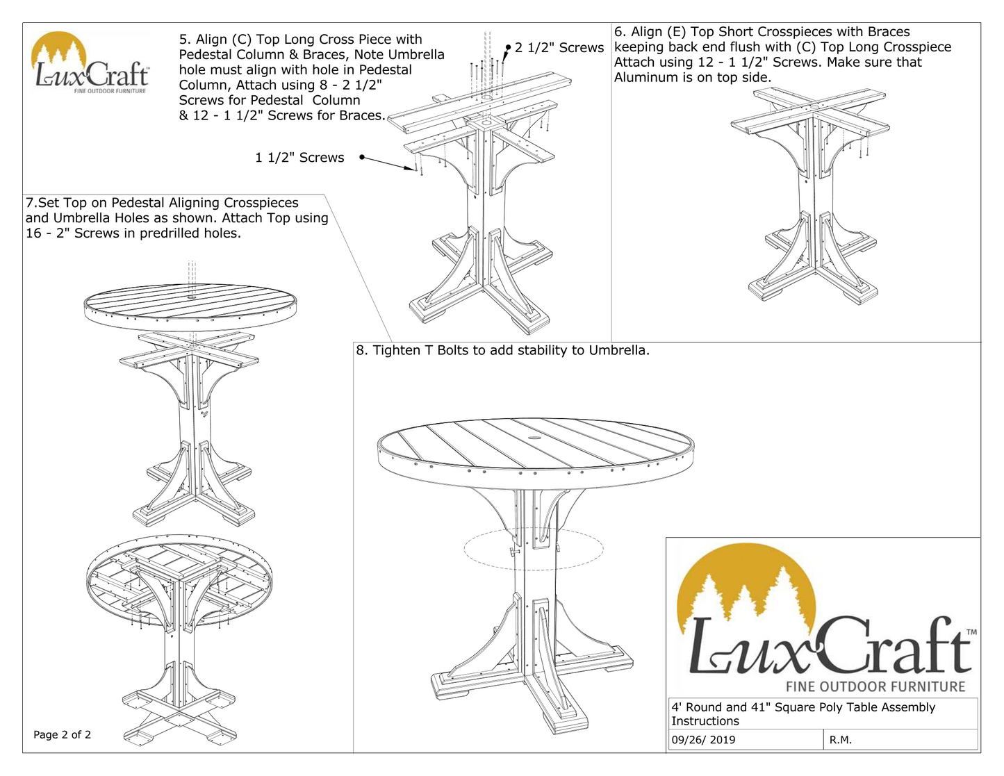 LuxCraft Recycled Plastic 4' Round Table (COUNTER HEIGHT) - LEAD TIME TO SHIP 3 TO 4 WEEKS