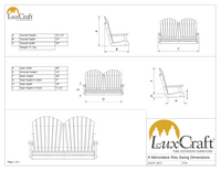 LuxCraft Adirondack 4ft. Recycled Plastic Porch Swing - Spec Sheet