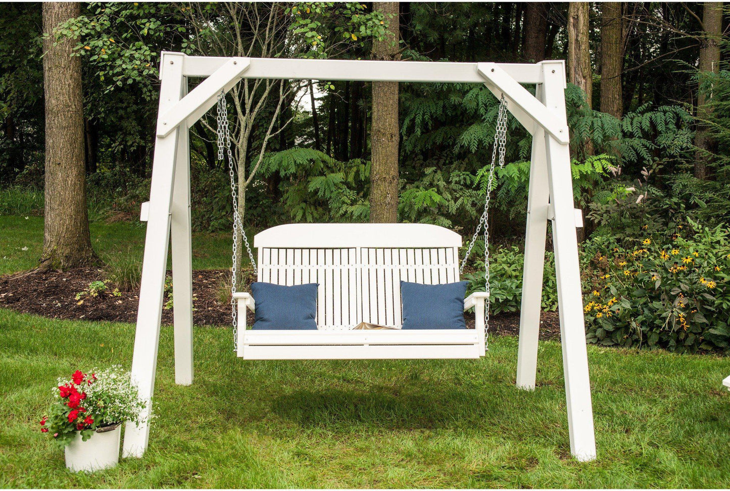 LuxCraft Classic Highback 4ft. Recycled Plastic Porch Swing  - LEAD TIME TO SHIP 10 to 12 BUSINESS DAYS