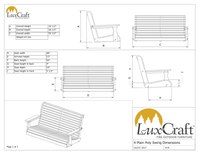 luxcraft rollback 4ft. recycled plastic porch swing dimensions page