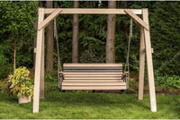 luxcraft rollback 4ft. recycled plastic porch swing weatherwood on black