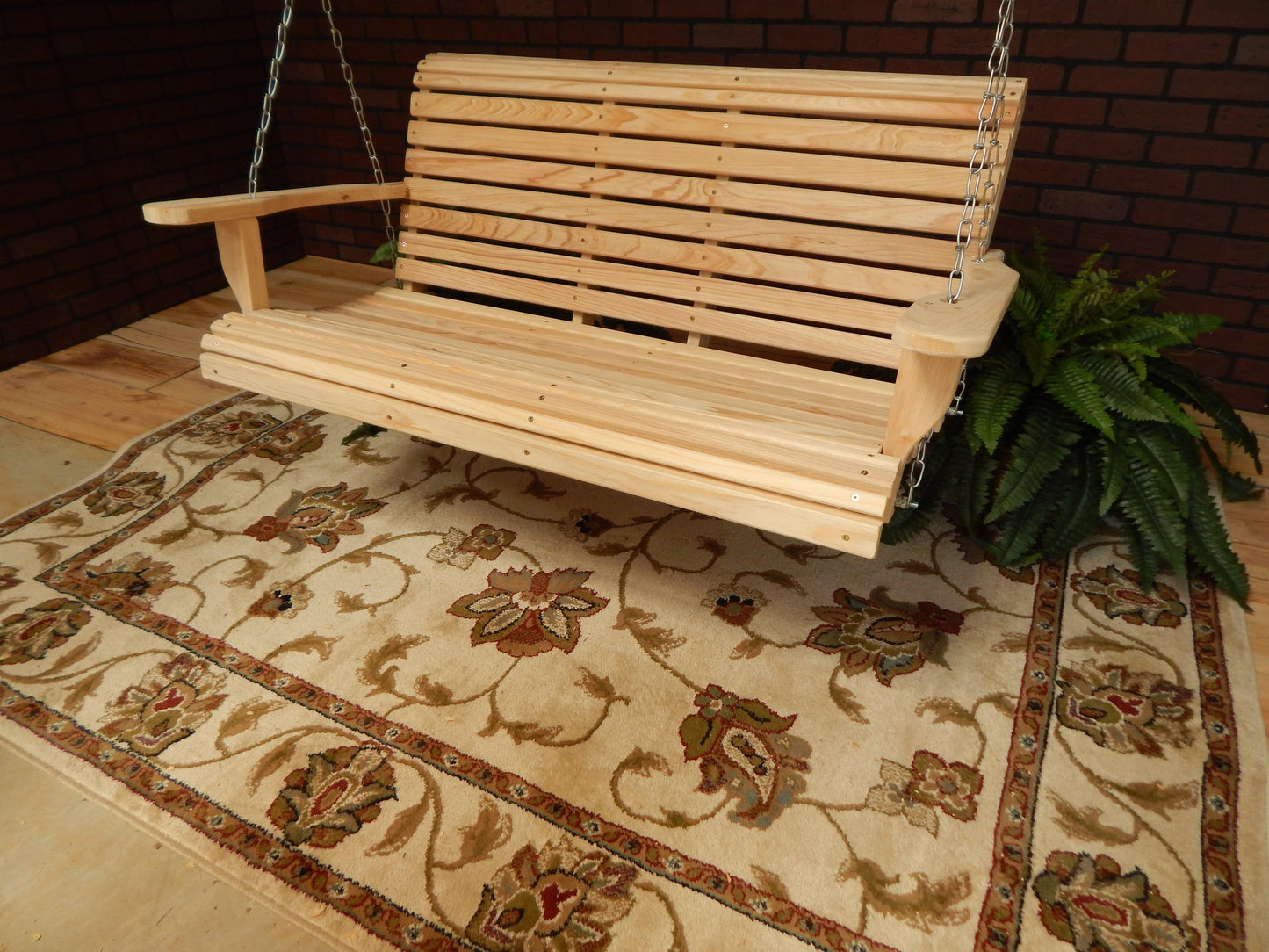 LA Swings Inc 4ft Cypress Roll Back Porch Swing - LEAD TIME TO SHIP  (UNFINISHED 7 BUSINESS DAYS) - (FINISHED 15 BUSINESS DAYS)