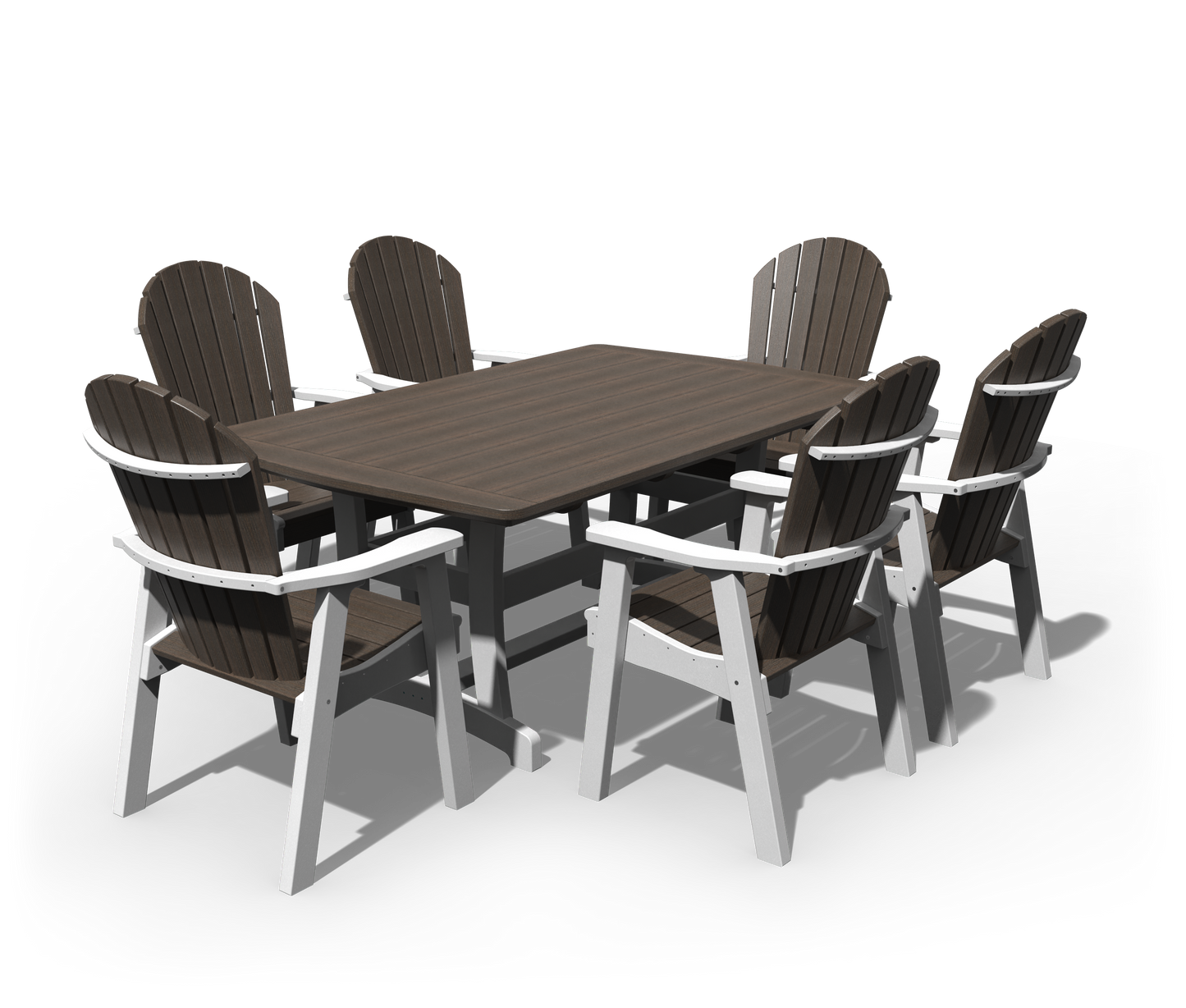 Patiova Recycled Plastic 4′ x 6′ Adirondack 7 Piece Dining Set  - LEAD TIME TO SHIP 3 Weeks