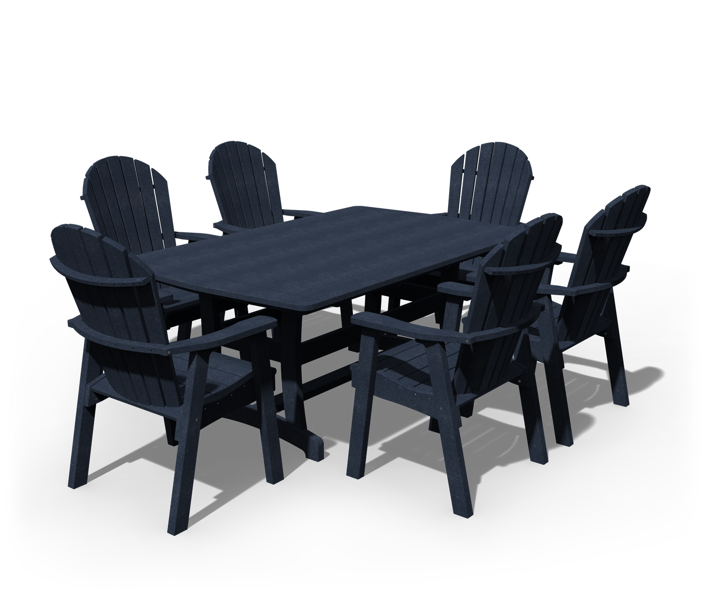Patiova Recycled Plastic 4′ x 6′ Adirondack 7 Piece Dining Set  - LEAD TIME TO SHIP 3 Weeks