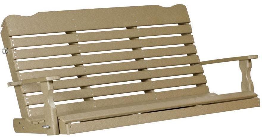 Leisure Lawns Amish Made Recycled Plastic 5' Curve-Back Porch Swing Model # 516 - LEAD TIME TO SHIP 4 WEEKS