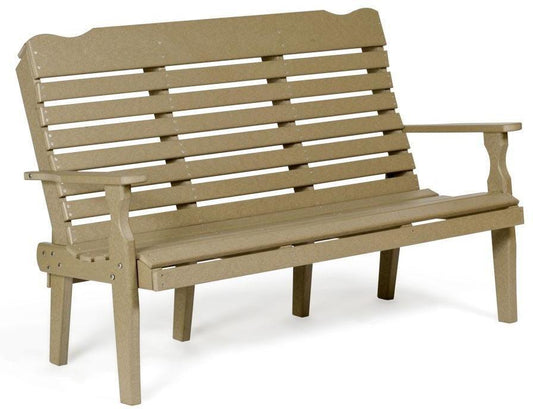 Leisure Lawns Amish Made Recycled Plastic 5' Curve-Back Bench Model #526 - LEAD TIME TO SHIP 4 WEEKS