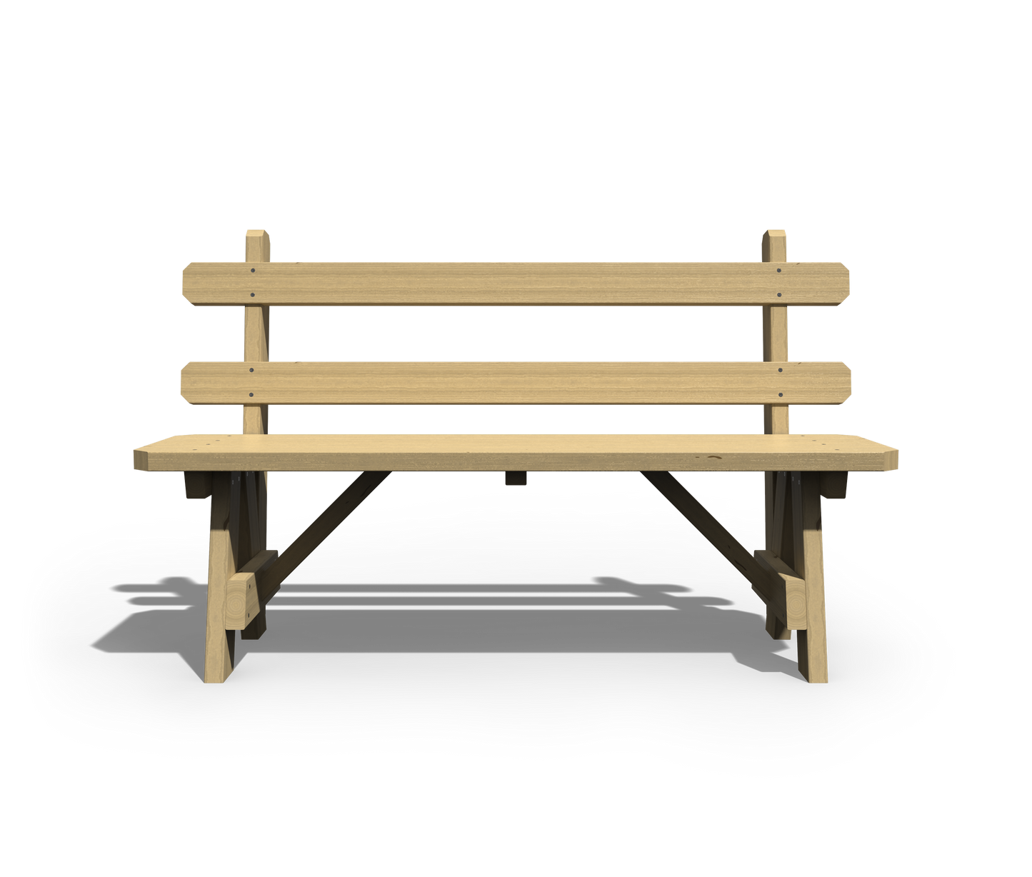Patiova Pressure Treated Pine 54" Bench with Back - LEAD TIME TO SHIP 3 WEEKS