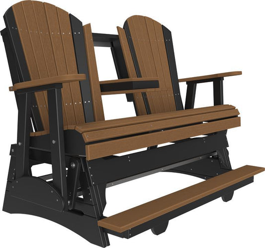 luxcraft counter height recycled plastic 5ft adirondack balcony glider antique mahogany on black