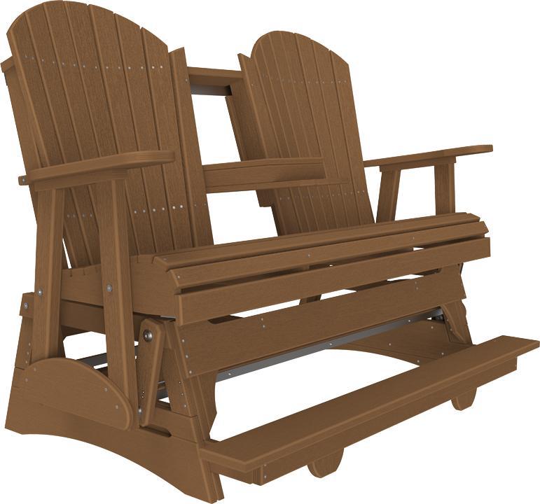 luxcraft counter height recycled plastic 5ft adirondack balcony glider antique mahogany