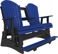 luxcraft counter height recycled plastic 5ft adirondack balcony glider blue on black