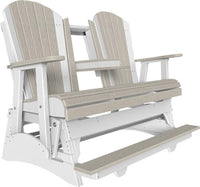 luxcraft counter height recycled plastic 5ft adirondack balcony glider birch on white