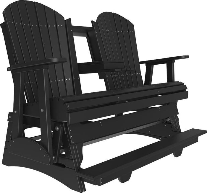 luxcraft counter height recycled plastic 5ft adirondack balcony glider black