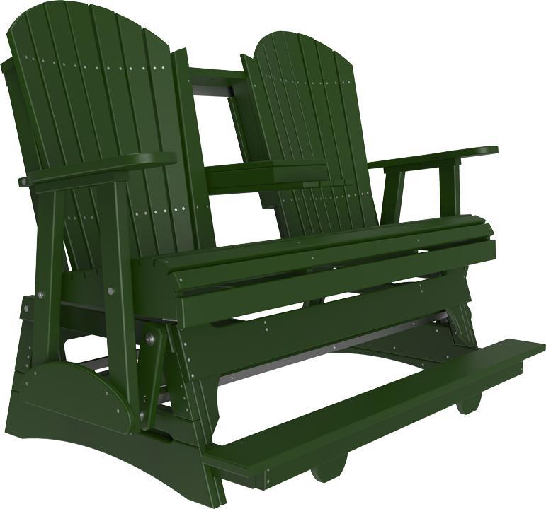 luxcraft counter height recycled plastic 5ft adirondack balcony glider green