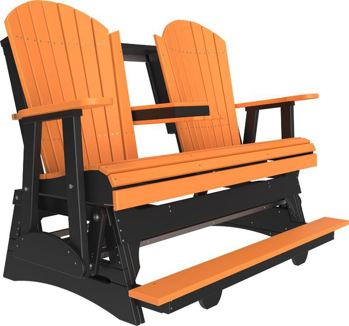 luxcraft counter height recycled plastic 5ft adirondack balcony glider tangerine on black