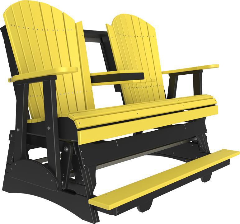 luxcraft counter height recycled plastic 5ft adirondack balcony glider yellow on black