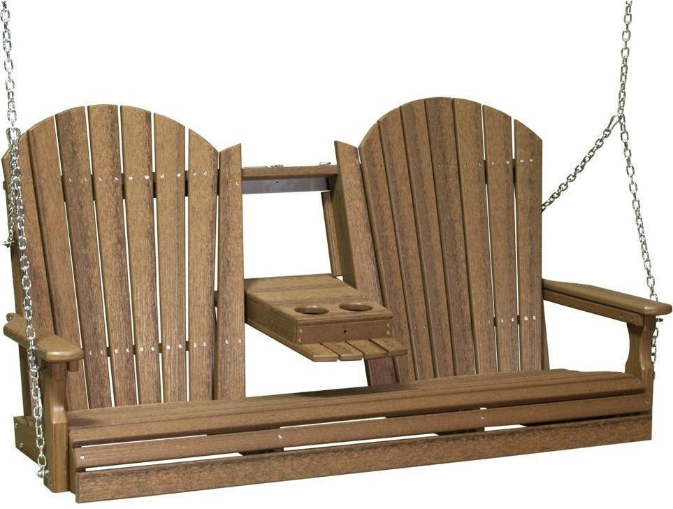 poly 5ft adirondack swing antique mahogany