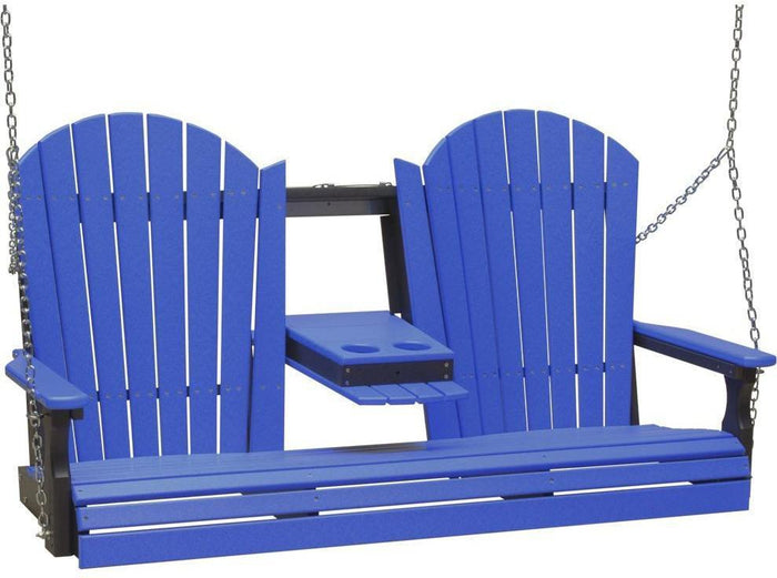 poly 5ft adirondack swing blue on black