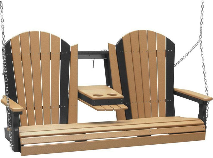 poly 5ft adirondack swing cedar on black