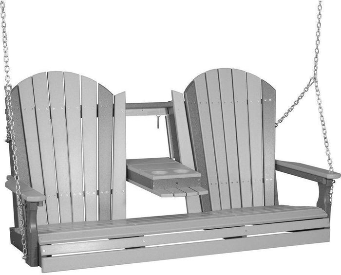 poly 5ft adirondack swing dove gray on slate