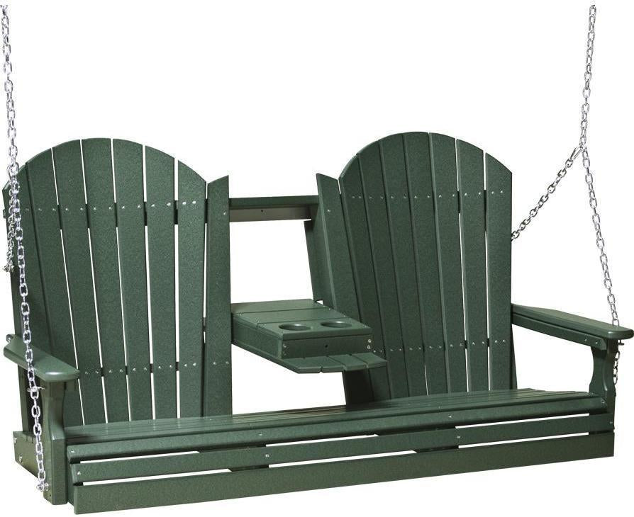 poly 5ft adirondack swing green