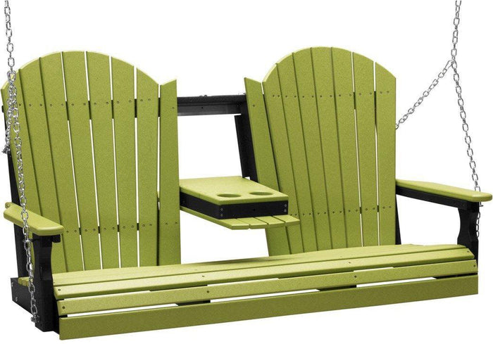 poly 5ft adirondack swing green on black