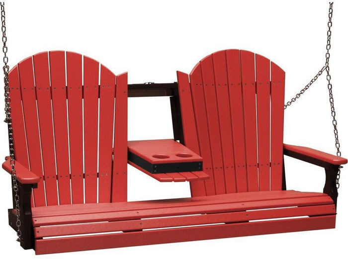 poly 5ft adirondack swing red on black