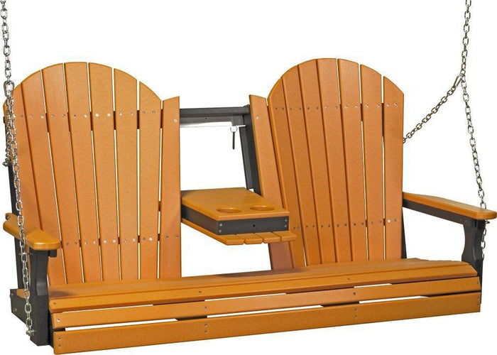 poly 5ft adirondack swing tangerine on black