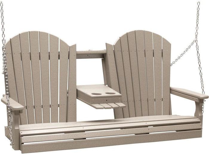 poly 5ft adirondack swing weatherwood